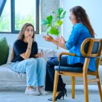 Female teen during individual mental health therapy