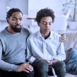 Parent and teen in a mental health treatment center